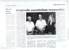 Kivijärvelle suunnitellaan museoraittia